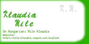 klaudia mile business card